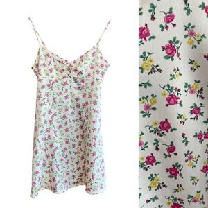 Aeropostale Slip Dress‎ Babydoll Size S Floral Cami Cottagecore Coquette W/Flaws
